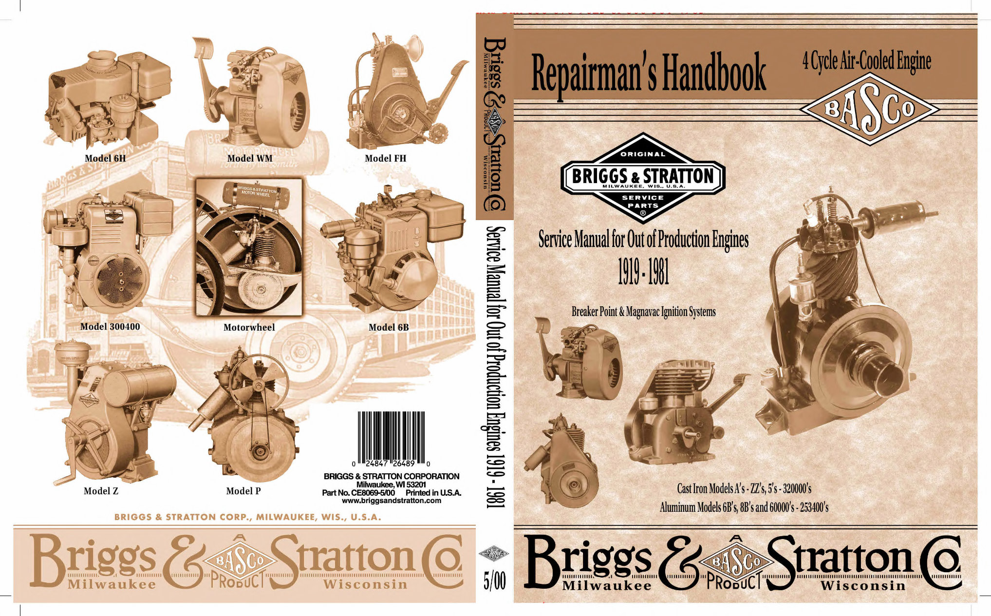 1919 to 1981 Briggs & Stratton 4 Cycle Air-Cooled Engines Workshop Service Repair Manual preview img 1