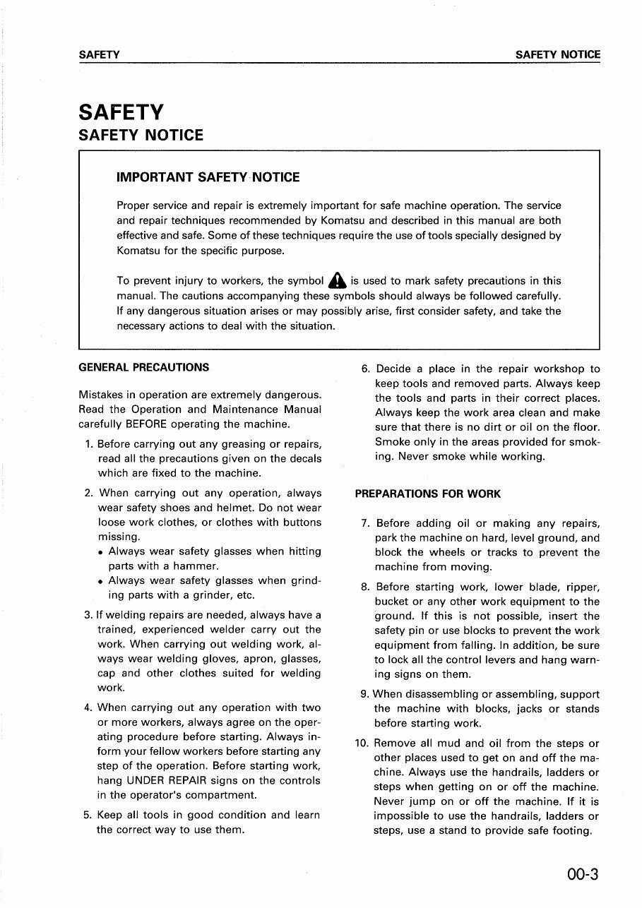 Komatsu D375A-2 Bulldozer Service Repair Workshop Manual preview img 6