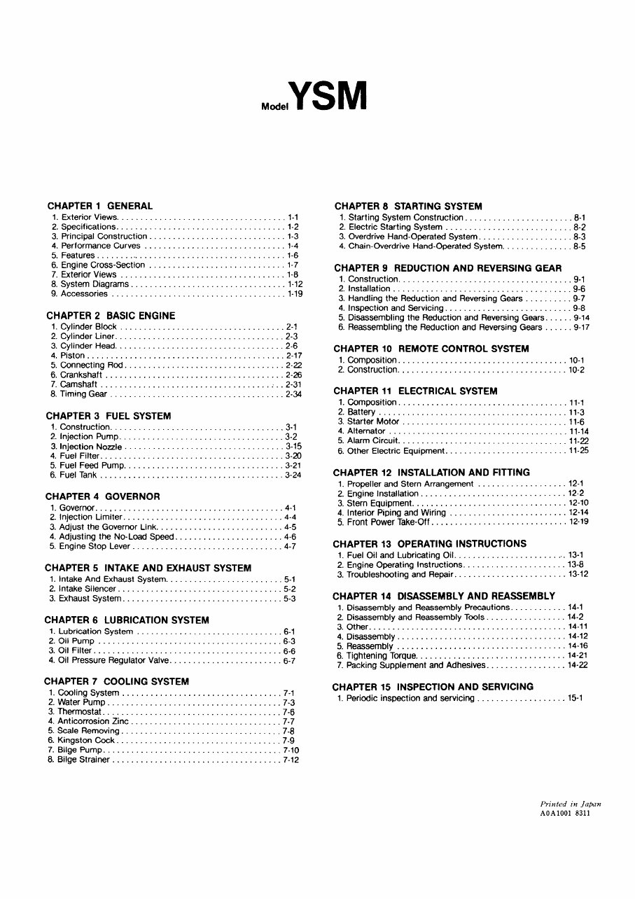 YANMAR YSM8 YSM12 Marine Diesel Engine COMPLETE Workshop Repair Manual preview img 4