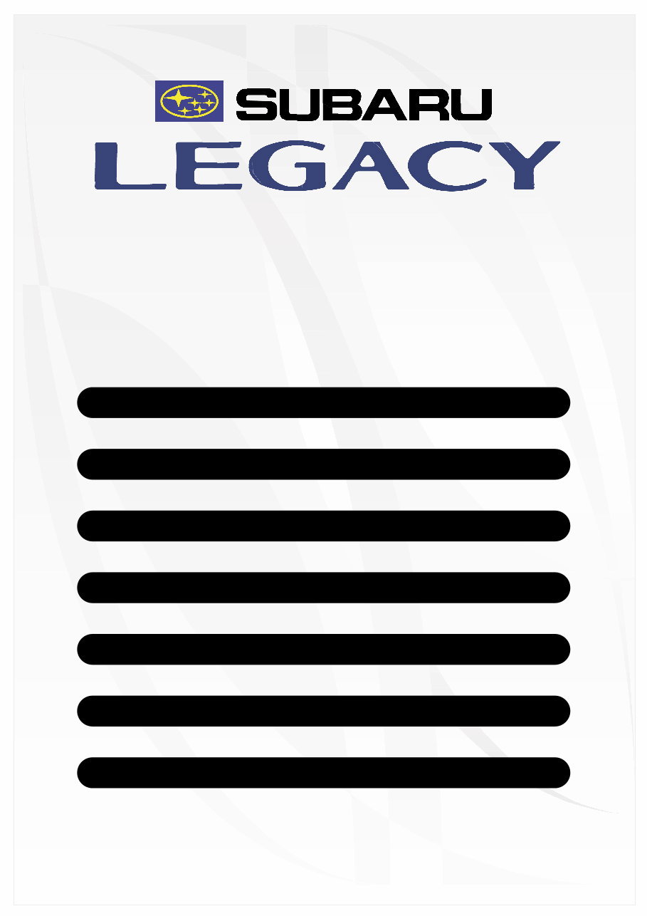 2002 SUBARU LEGACY BE BH BT Service and Repair Manual preview img 1