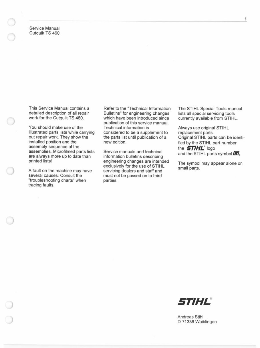 Stihl TS700 TS800 Stone Cutter Full Service & Repair Manual preview img 2