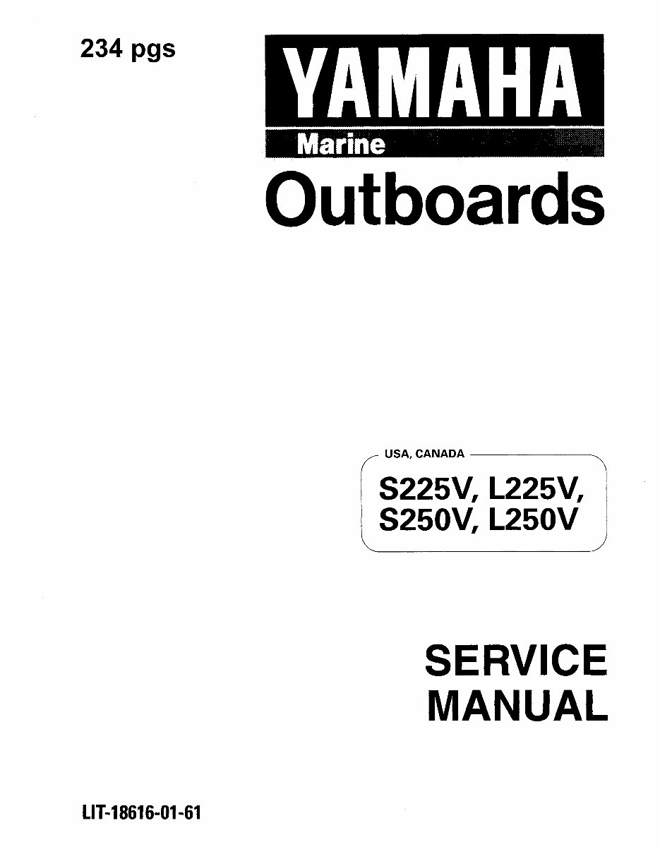 1998-2003 Yamaha 225/250HP 2-Stroke Outboard Service & Repair Manual preview img 1