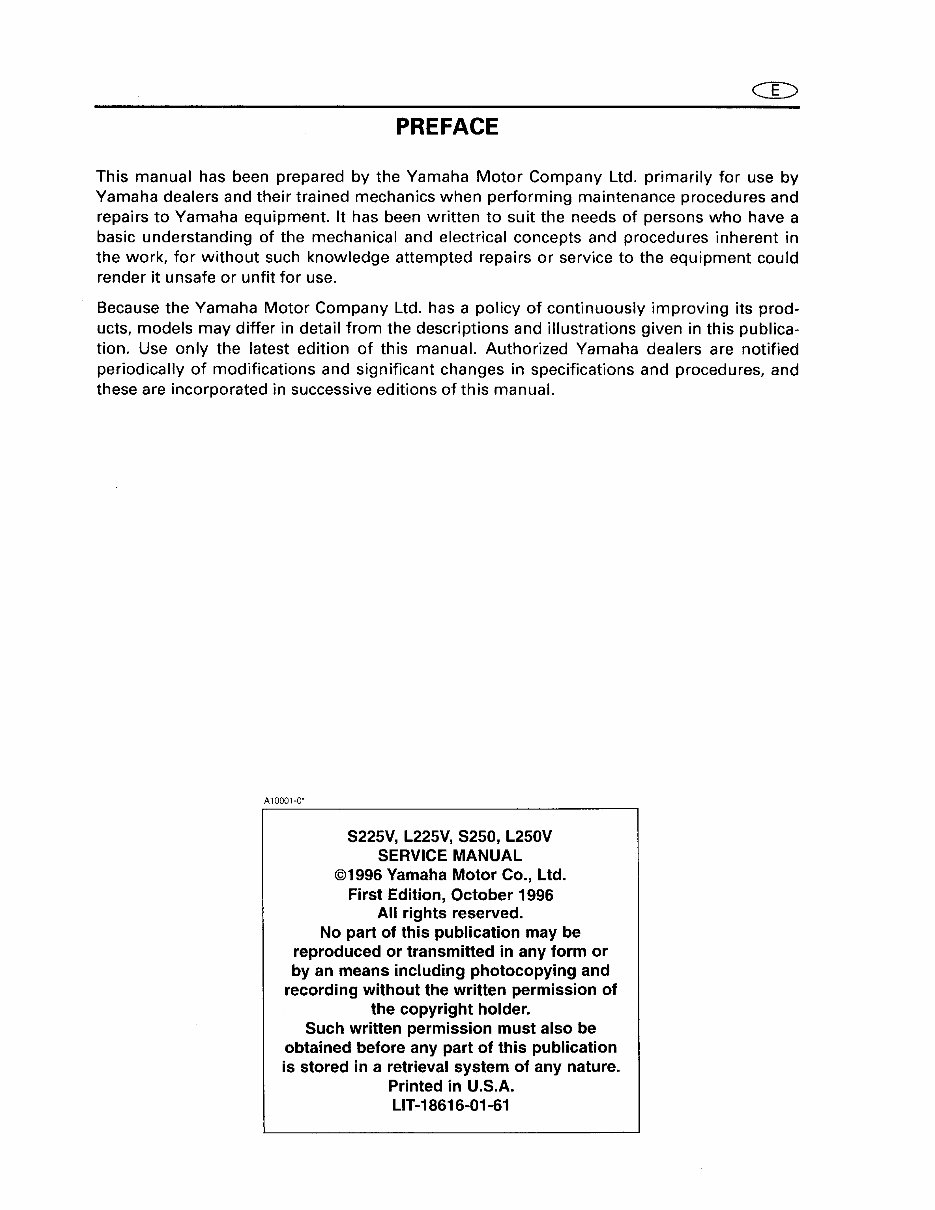 1998-2003 Yamaha 225/250HP 2-Stroke Outboard Service & Repair Manual preview img 2
