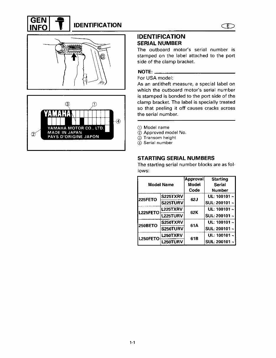 1998-2003 Yamaha 225/250HP 2-Stroke Outboard Service & Repair Manual preview img 9