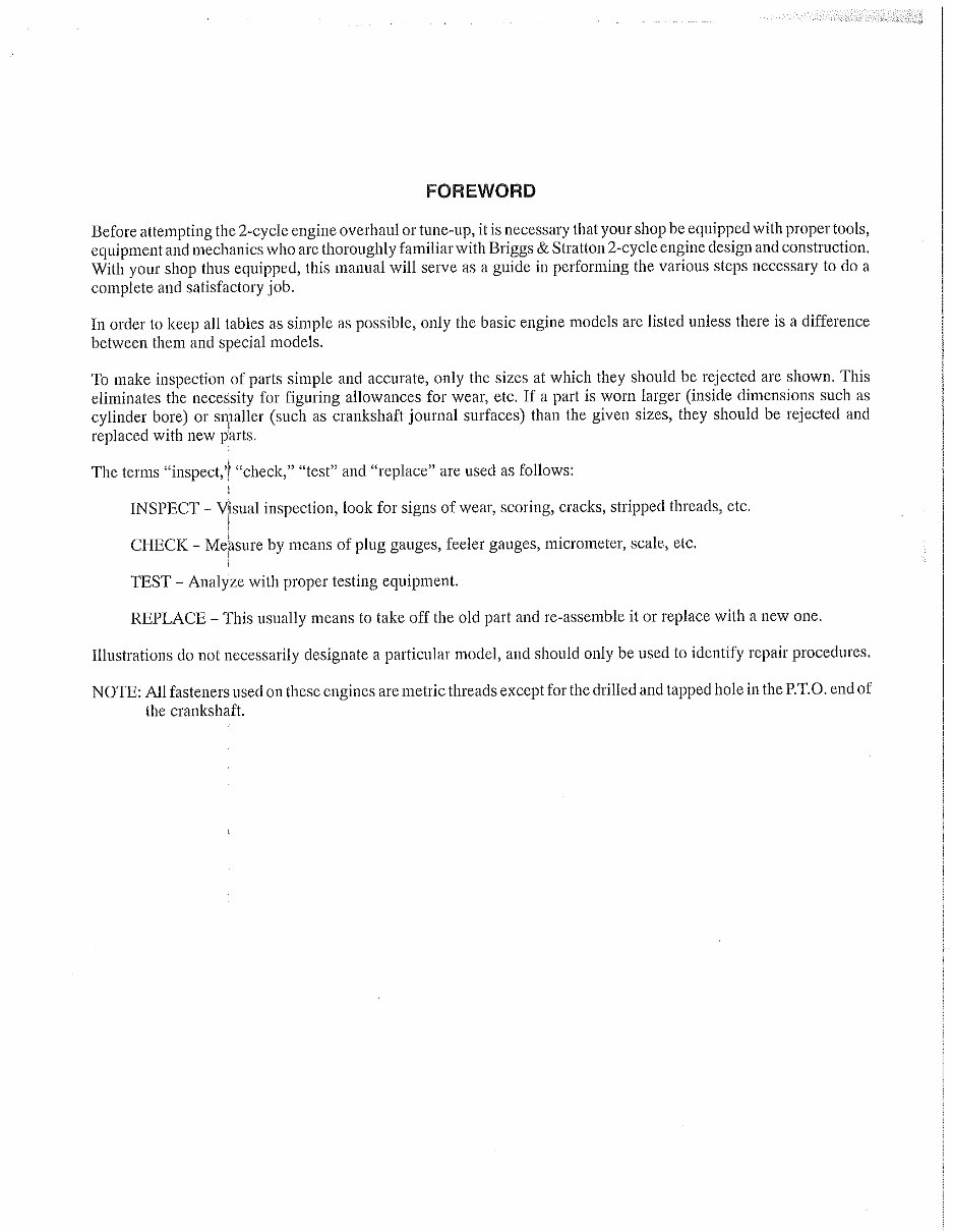 Briggs & Stratton Two Cycle Engine Workshop Service Repair Manual preview img 2