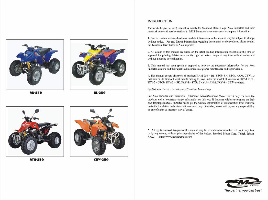 SMC STINGER 250 STG 250 ATV Workshop Repair Manual preview img 2