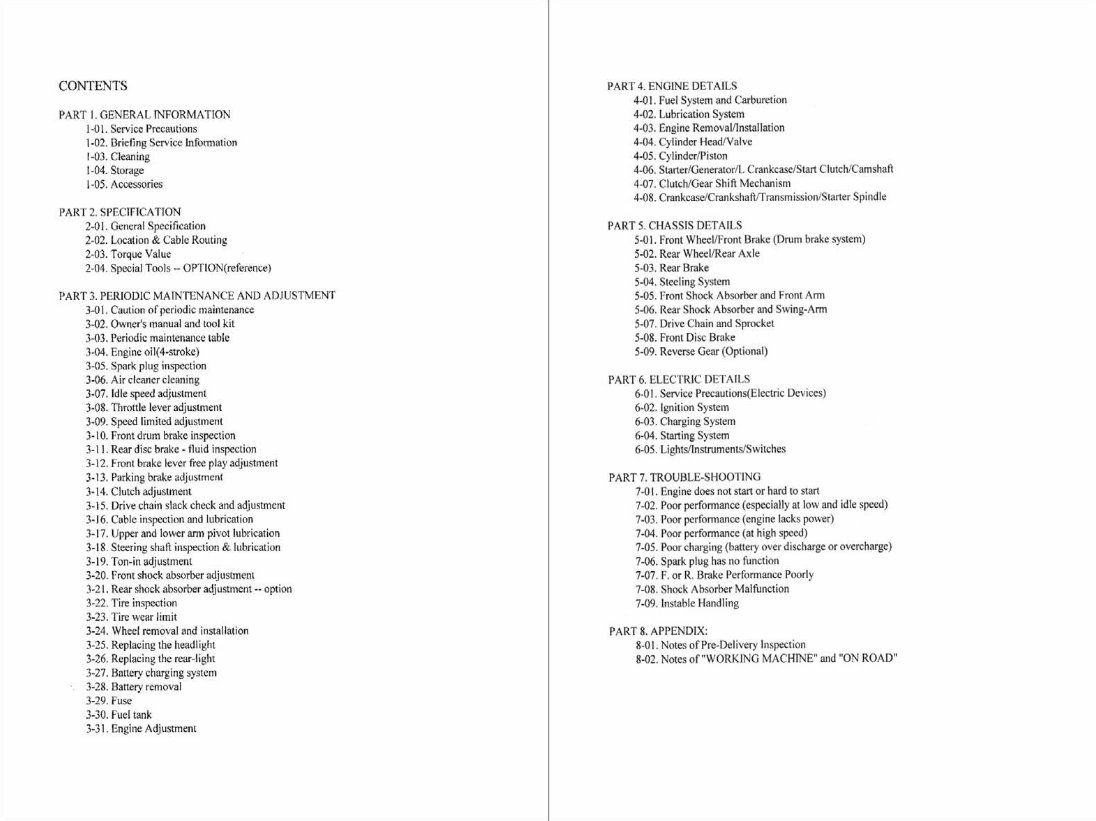 SMC STINGER 250 STG 250 ATV Workshop Repair Manual preview img 4
