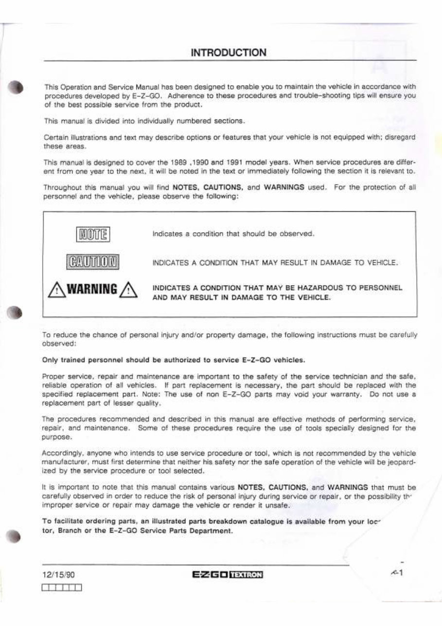 1989-1993 E-Z-GO Golf Cart (2-Stroke / Gas) OEM Service & Repair Manual preview img 9