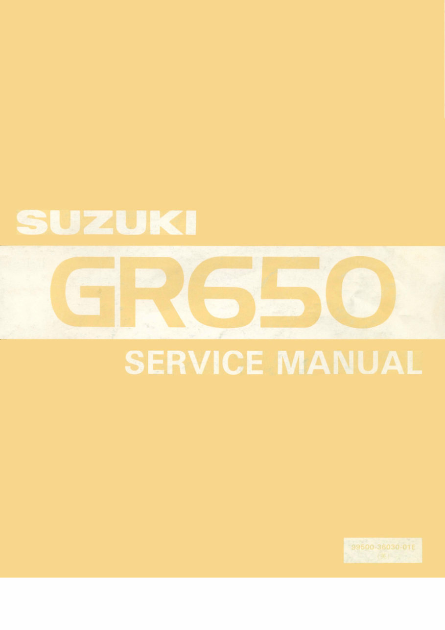 1983-1989 Suzuki GR650 GR650X Service & Repair Manual preview img 1