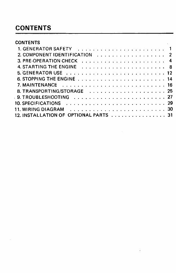 Honda Generator EX5500 Maintenance Manual preview img 4