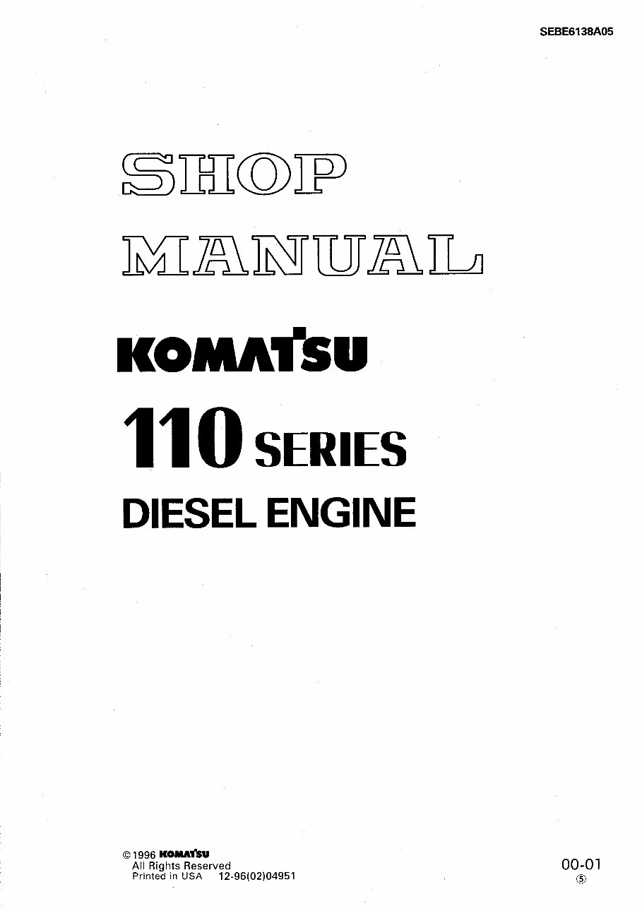 Komatsu S6D110-1 SA6D110-1 Diesel Engine Service Repair Workshop Manual preview img 1
