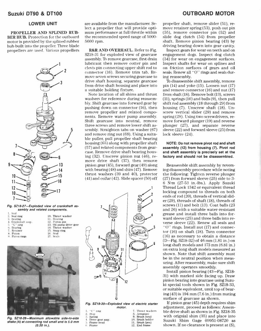 Suzuki Outboard DT90 DT100 DT115 DT140 DT150 DT150SS DT175 DT200 Service Repair Workshop Manual preview img 9