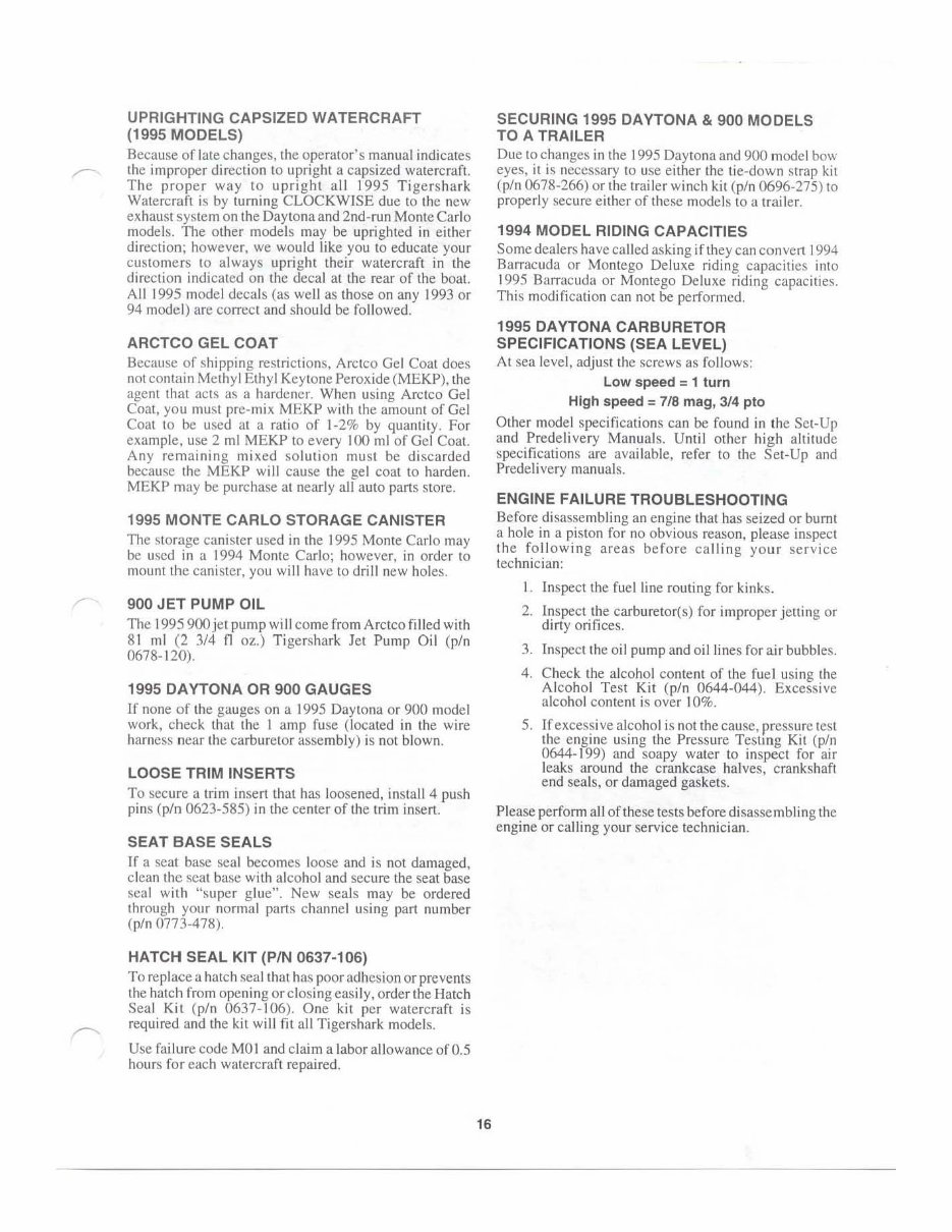 1996 ARCTIC CAT TIGERSHARK MONTE CARLO 770 Factory Service & Work Shop Manual preview img 10