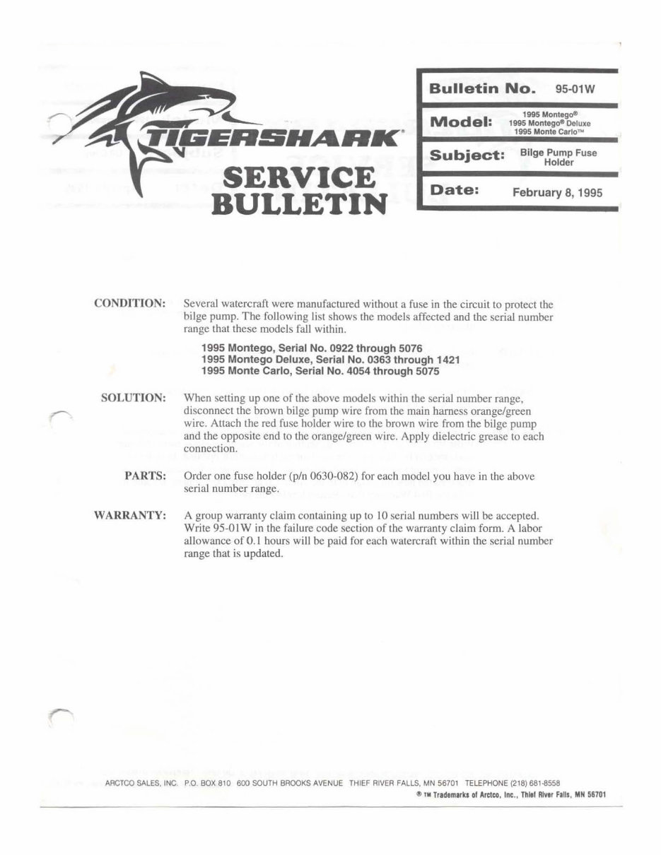 1996 ARCTIC CAT TIGERSHARK MONTE CARLO 770 Factory Service & Work Shop Manual preview img 6