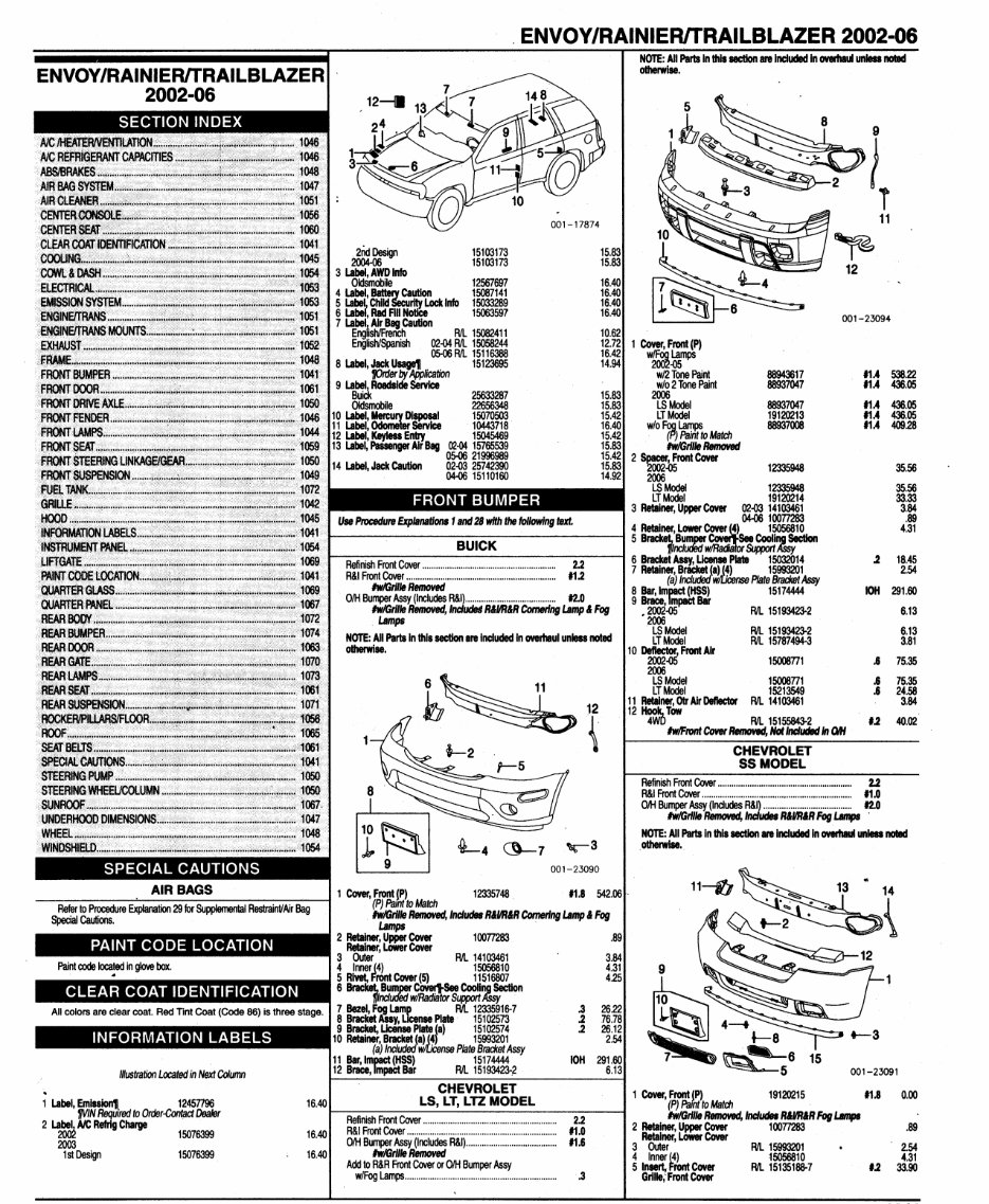 2002-2006 GMC Envoy Parts Catalog preview img 1