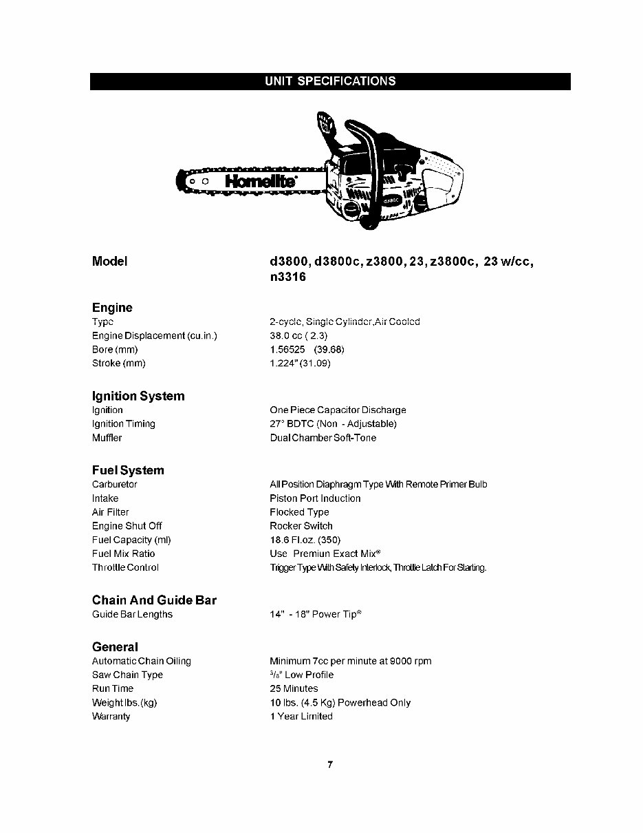 HOMELITE CHAIN SAWS MASTER Service/Repair Manual preview img 7