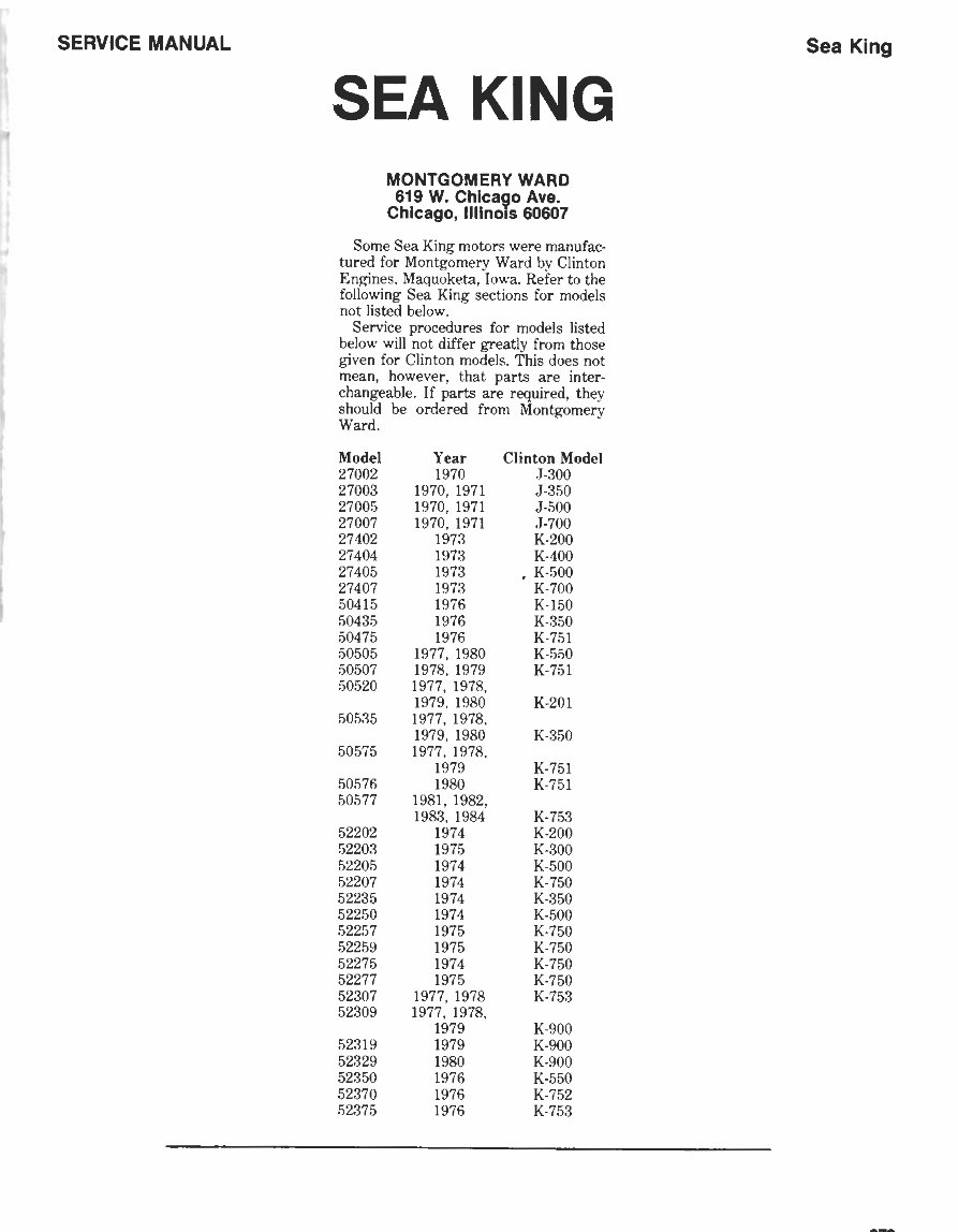 1970-1984 Sea King 9.6-15 HP Outboard Service & Repair Manual preview img 1
