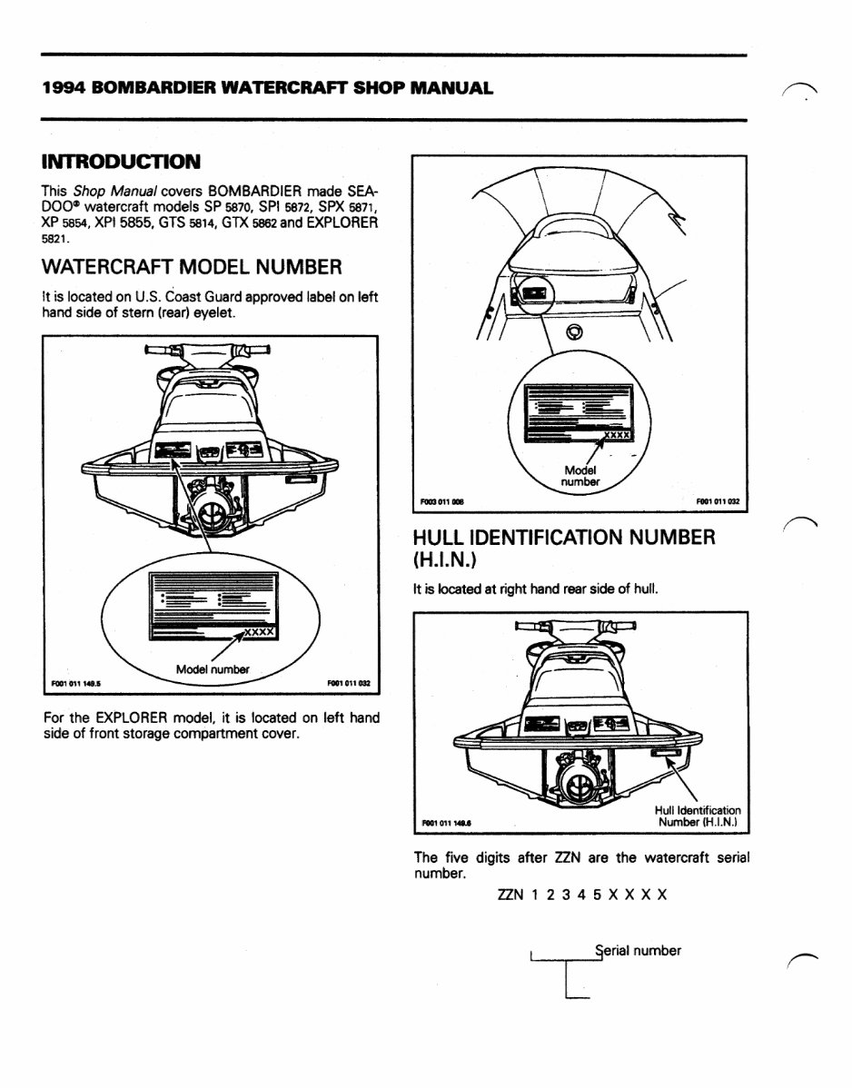1994 Bombardier Sea Doo Repair Manual preview img 8