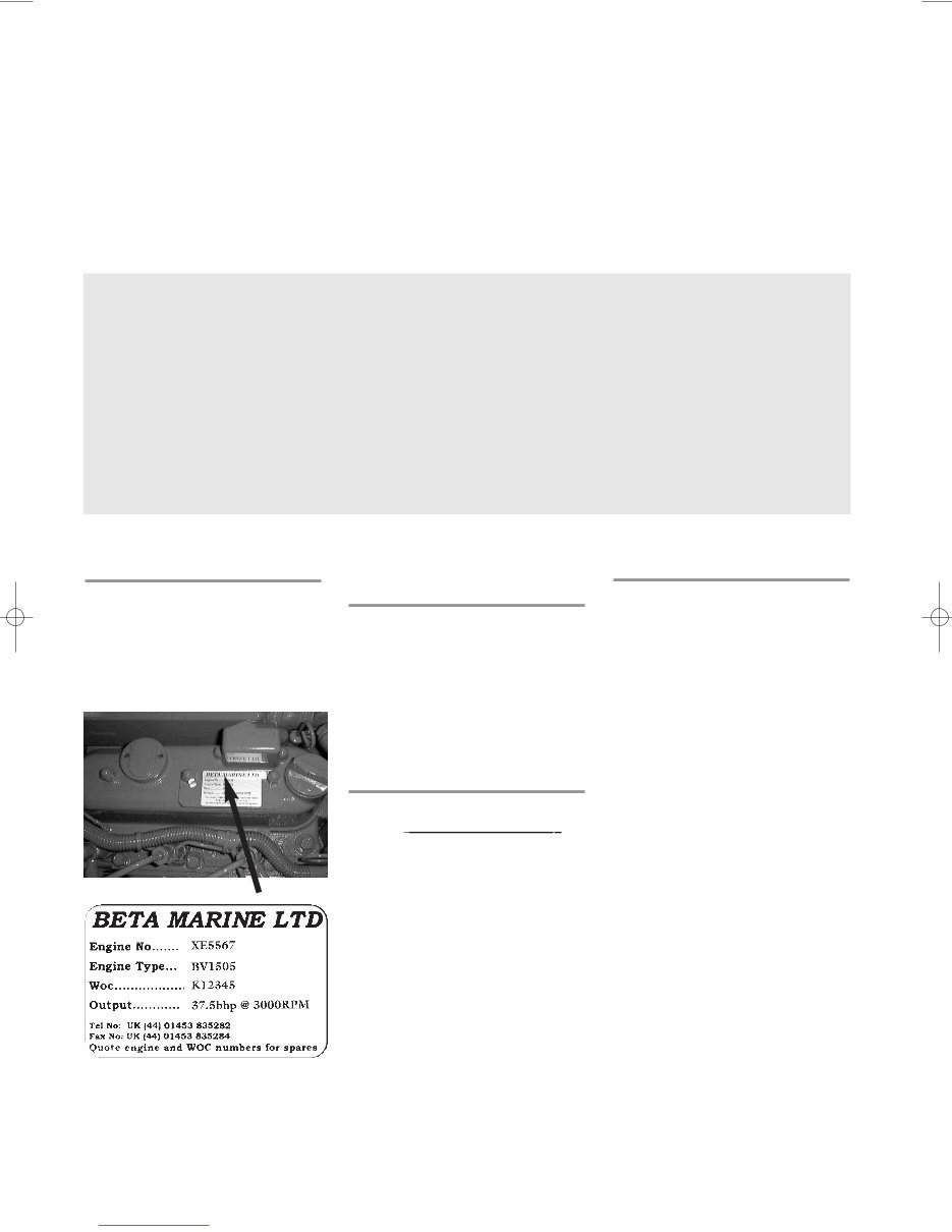 Beta Marine BD1005, BV1305 & BV105 Service Owners Manual preview img 4