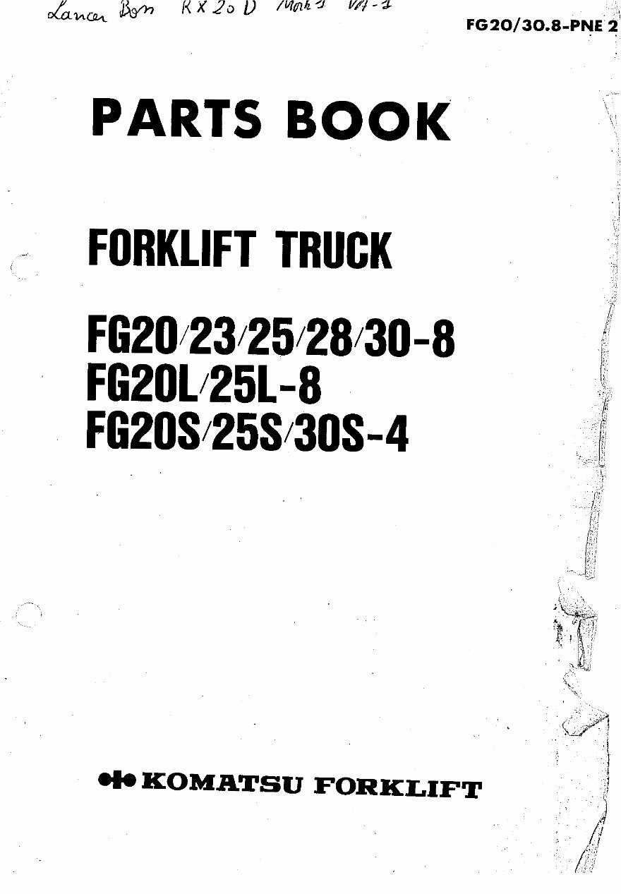 Komatsu FG20, FG25, FG30 Series Forklift OEM Parts Catalog preview img 2