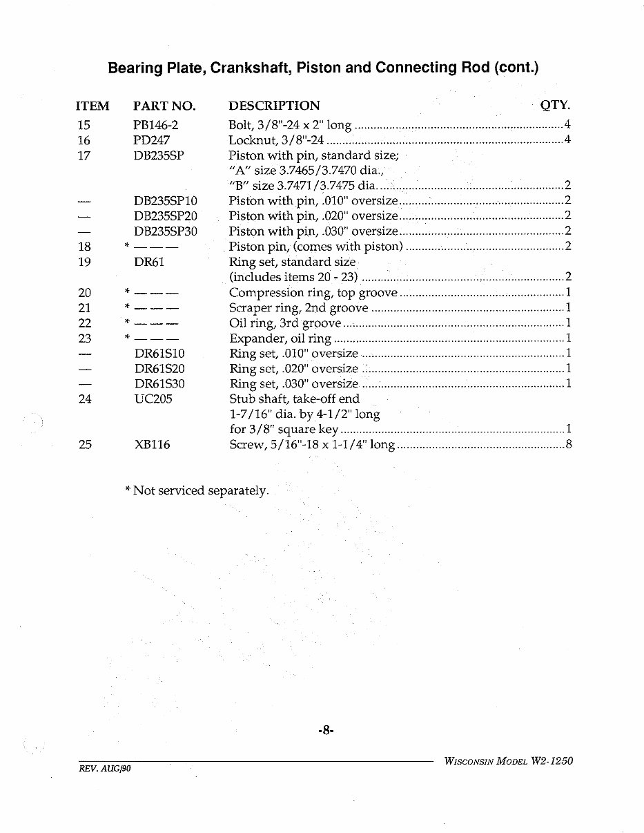 Wisconsin Engine parts manual W2 1250 IPL preview img 9