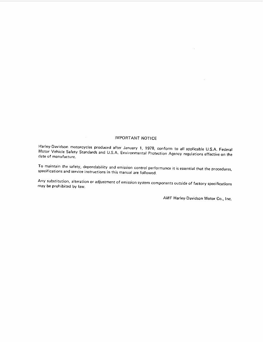 1979 HARLEY DAVIDSON XLH / XLCH-1000 Motorcycle Service Manual preview img 2