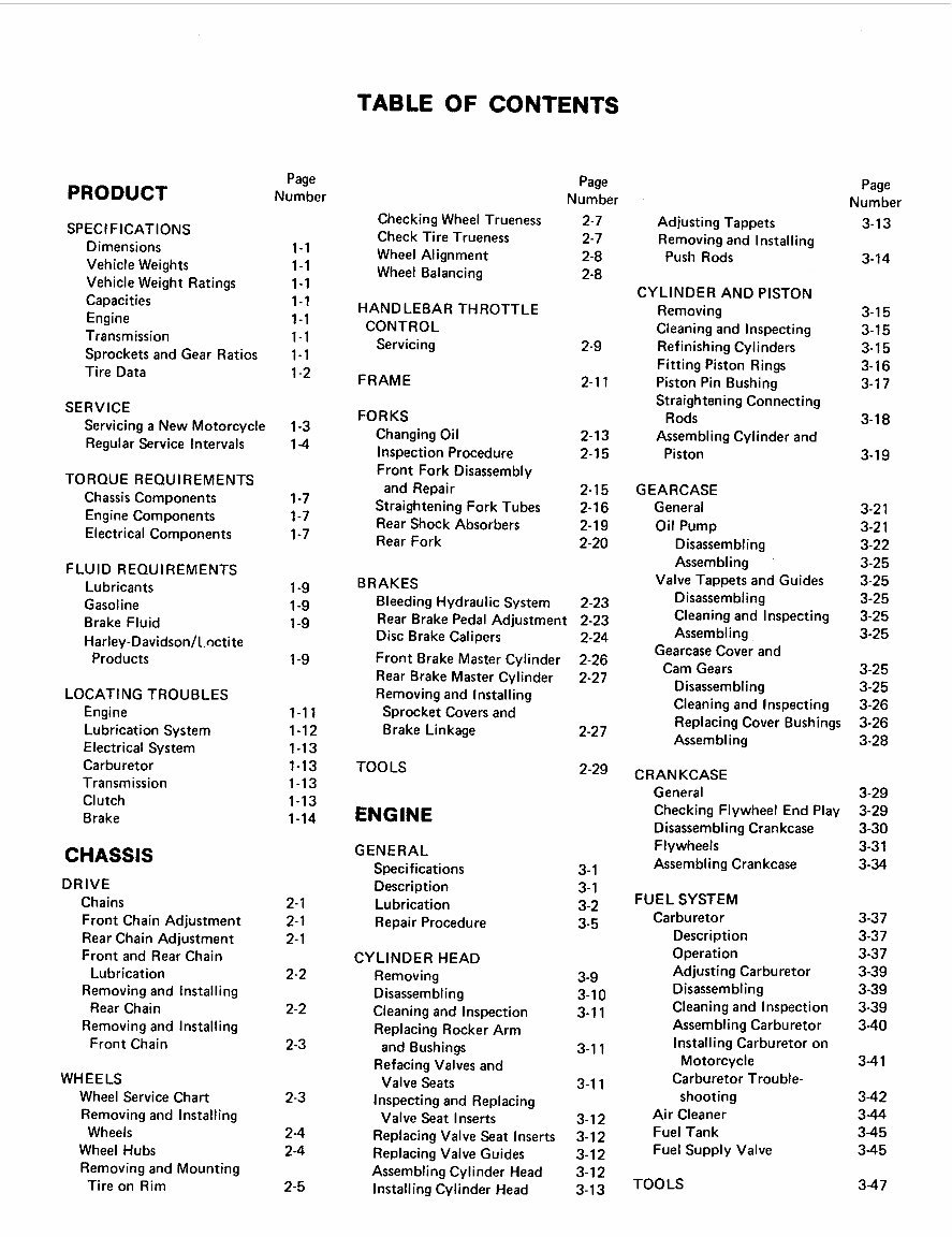 1979 HARLEY DAVIDSON XLH / XLCH-1000 Motorcycle Service Manual preview img 5