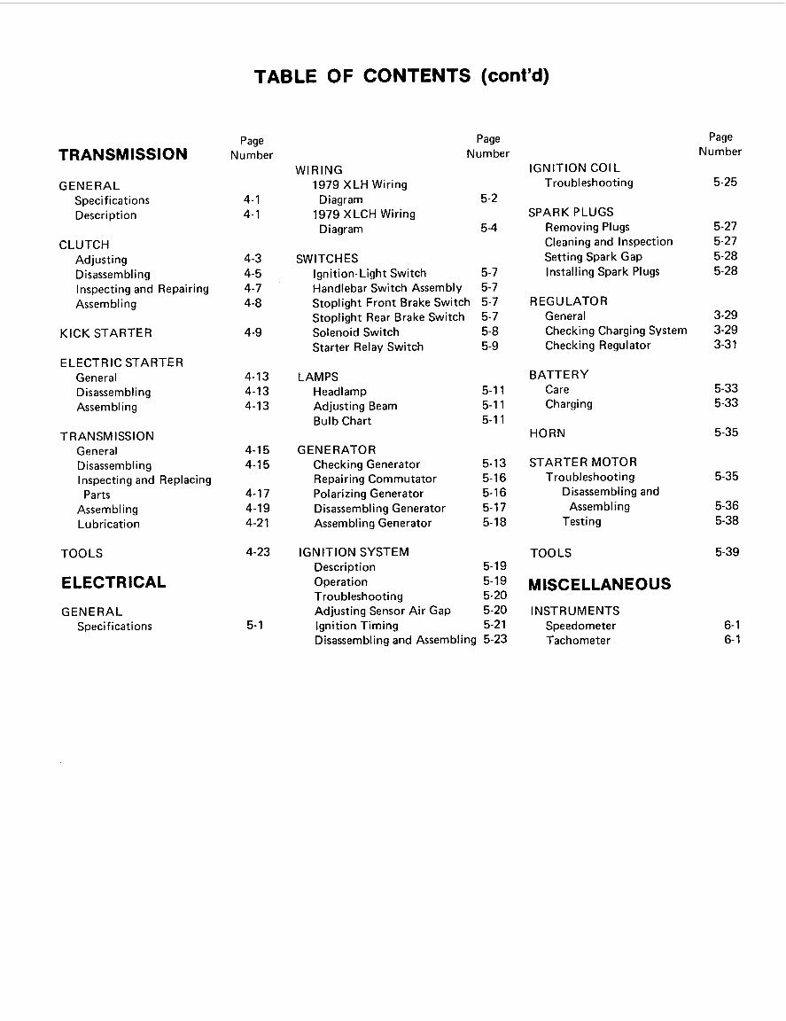 1979 HARLEY DAVIDSON XLH / XLCH-1000 Motorcycle Service Manual preview img 6