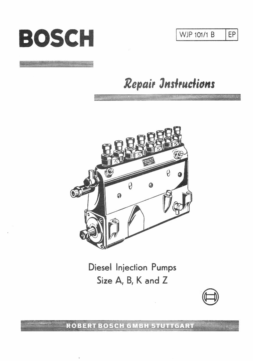 Bosch Diesel Injection Pumps Size A, B, K and Z Repair preview img 1