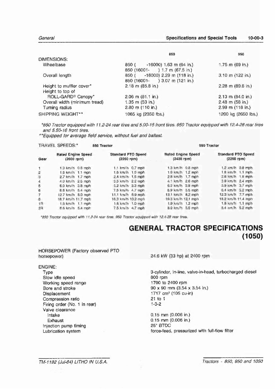 John Deere 850, 900 HC, 950, 1050 Tractors OEM Service & Repair Manual preview img 9