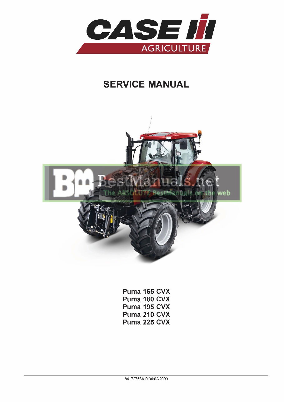 Case Puma 165 180 195 210 225 CVX Repair Service Manual - IMPROVED - preview img 2