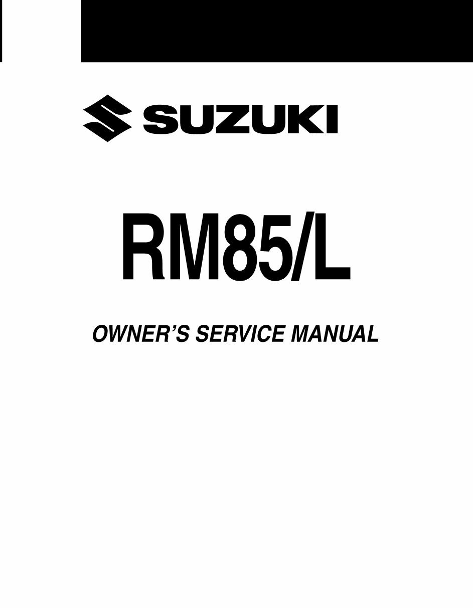 2009-2012 Suzuki RM85 RM85L RM 85 Service & Repair Manual preview img 1