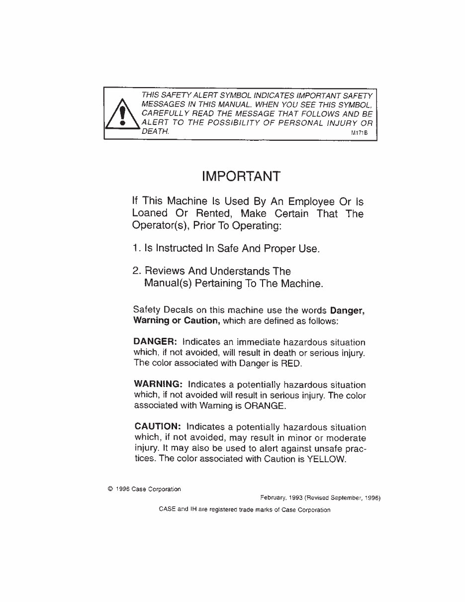 CASE IH 245 255 Tractor Operators Manual preview img 2