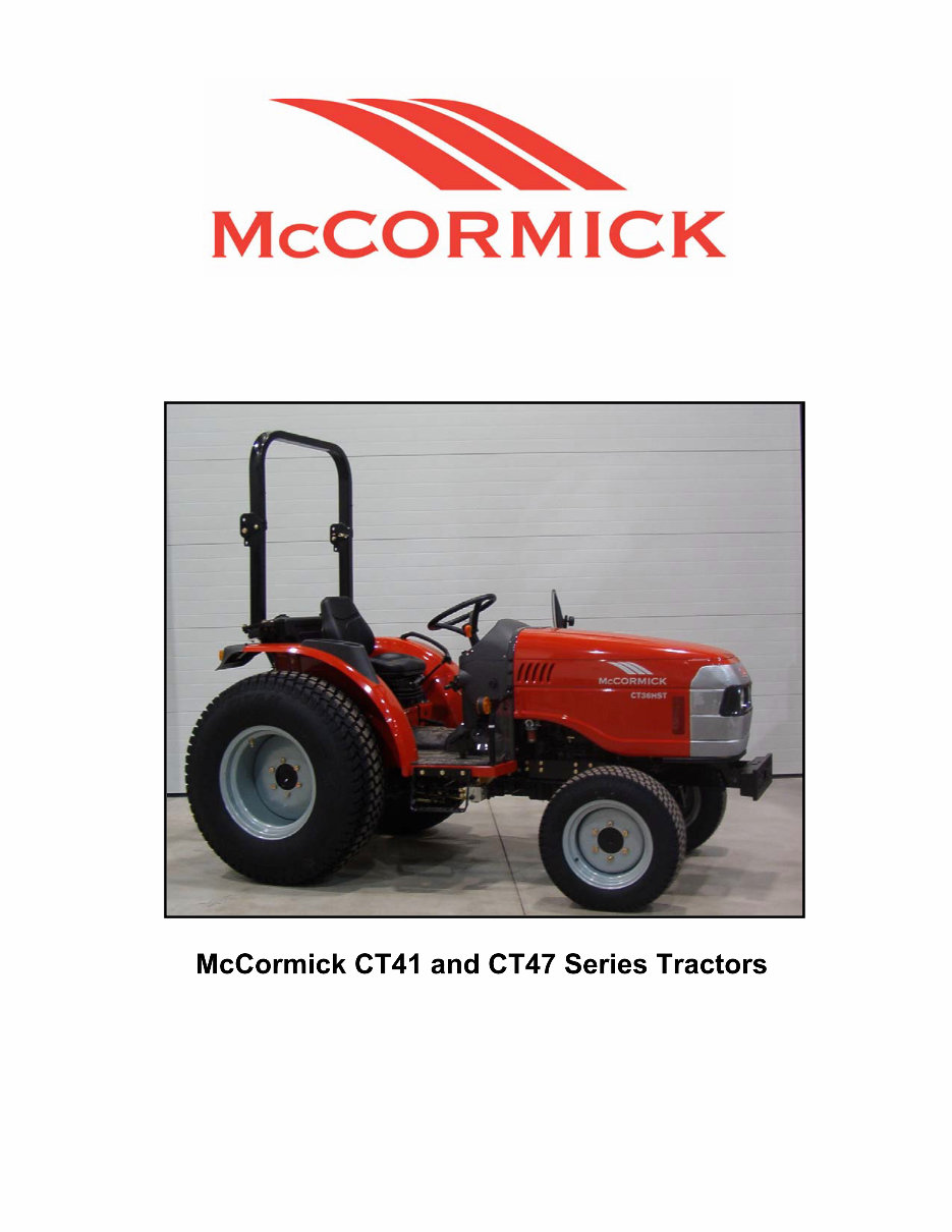 McCormick CT41/CT47 Series Tractors OEM Service & Repair Manual preview img 1