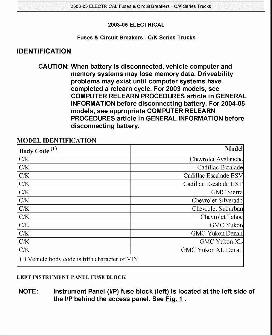 2000-2006 Chevrolet Tahoe Service & Repair Manual preview img 1