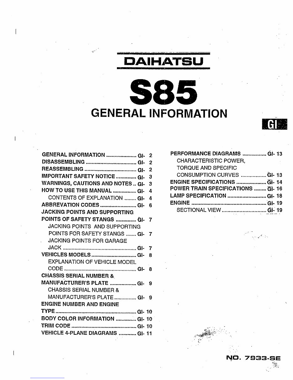 1998-2004 Daihatsu Hijet S85 1.3 Service & Repair Manual preview img 3