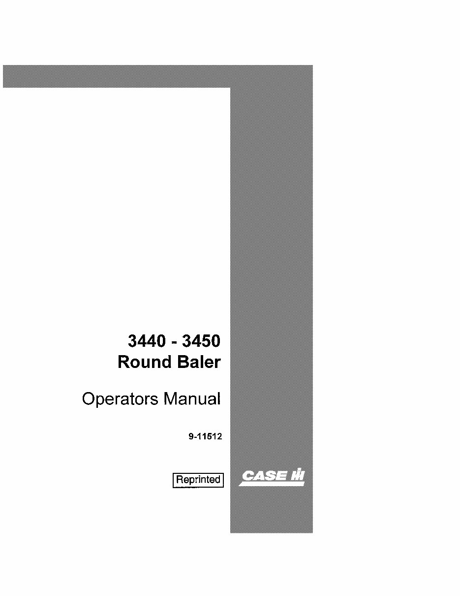 CASE IH 3440 3450 ROUND BALER Operators Manual preview img 1