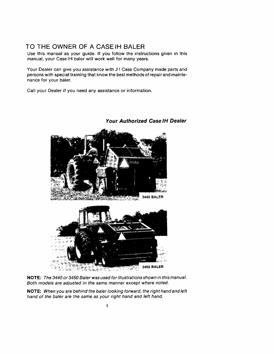 CASE IH 3440 3450 ROUND BALER Operators Manual preview img 3