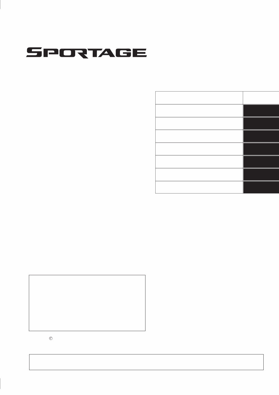 Kia Sportage General Body service repair manual preview img 1