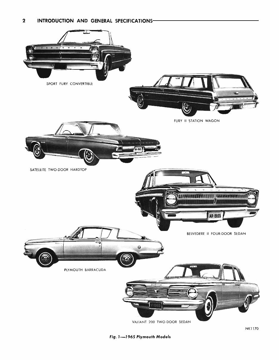 1964 1965 Plymouth Service manual Fury Satellite barracuda preview img 3