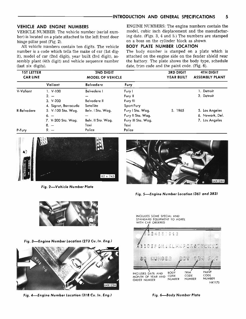 1964 1965 Plymouth Service manual Fury Satellite barracuda preview img 6