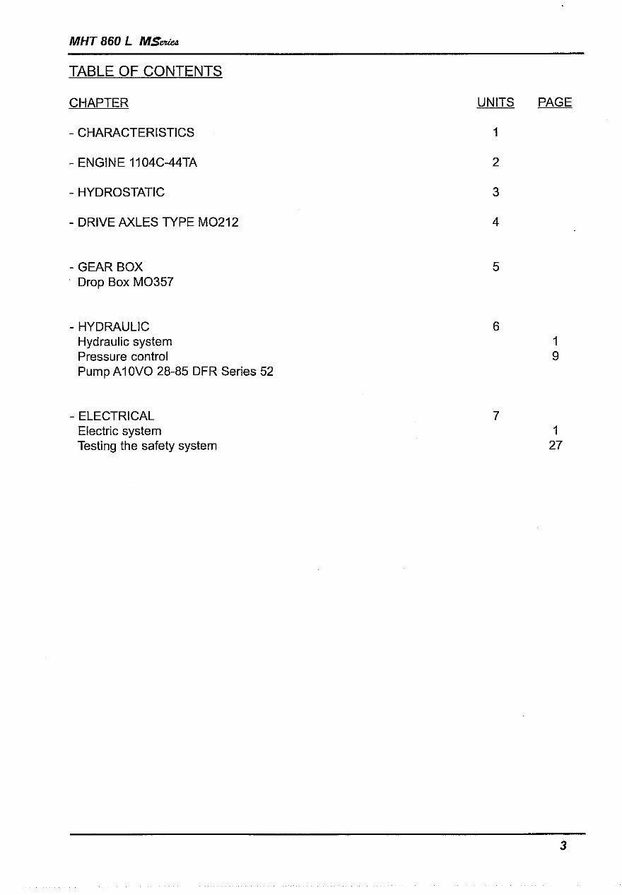 Manitou MHT860L Telescopic Forklift Workshop Service Manual preview img 5