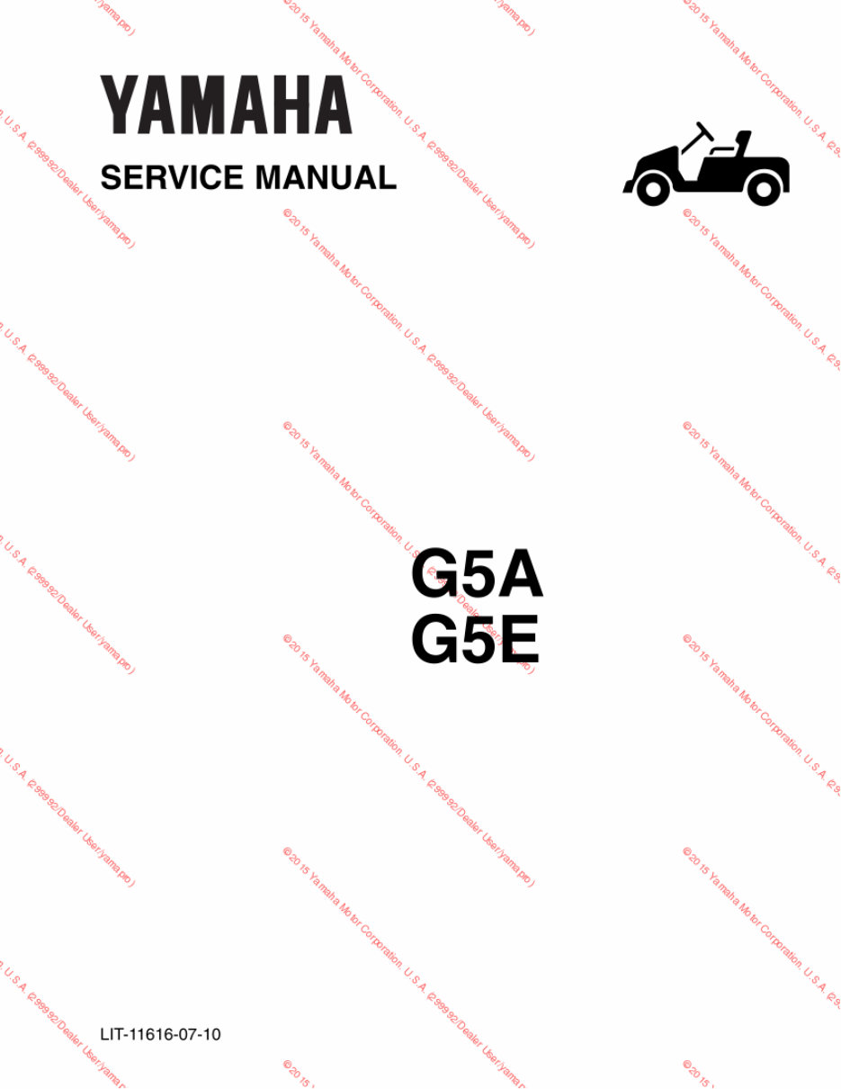 Yamaha G5 Golf cart service manual preview img 1
