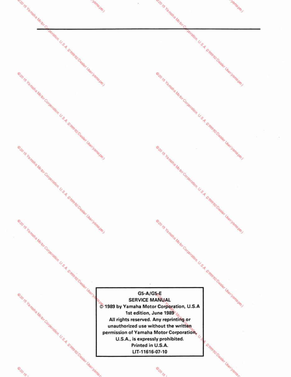 Yamaha G5 Golf cart service manual preview img 2