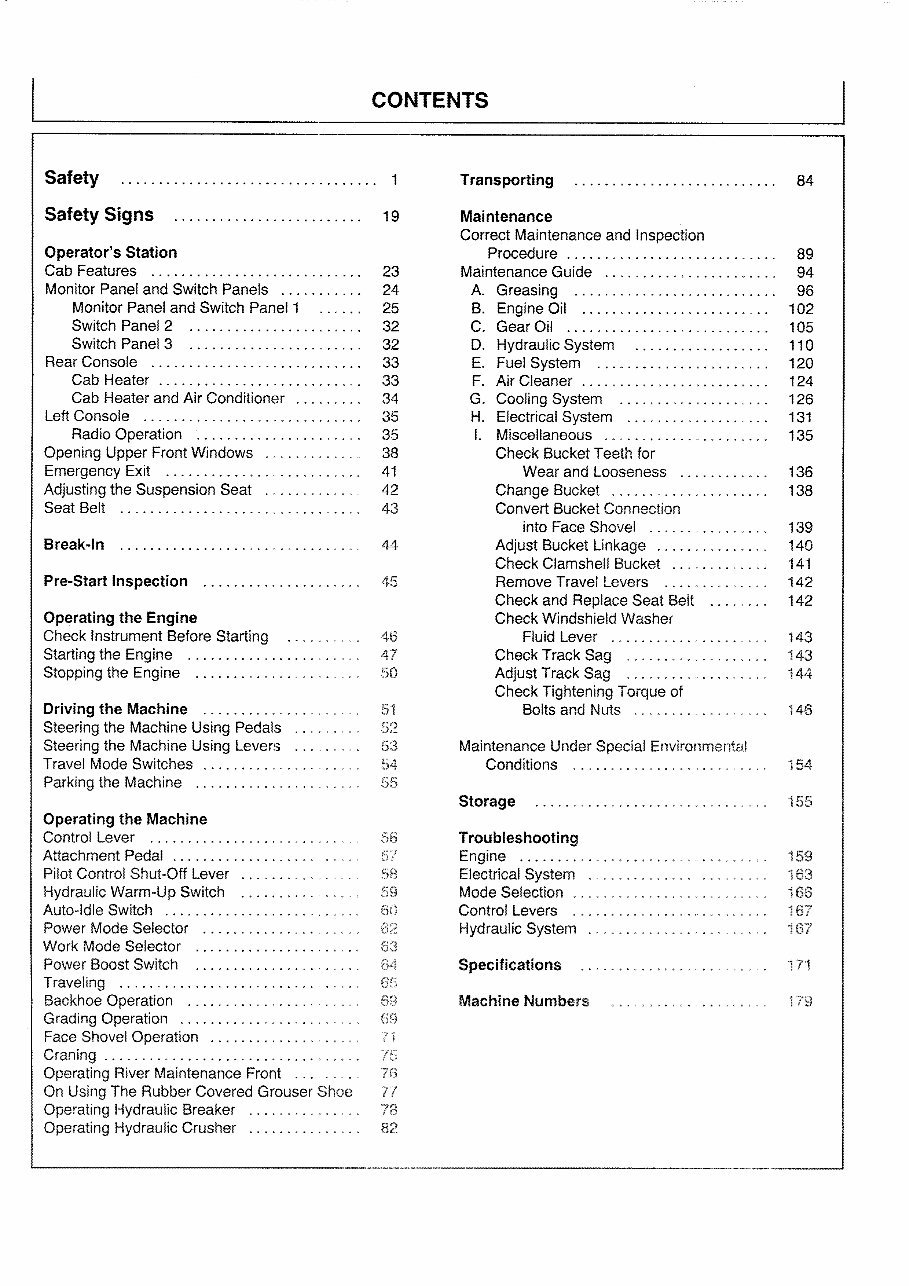 HITACHI EX200-3 EX200LC-3 EX200H-3 EX200LCH-3 EX220-3 EX220LC-3 Excavator Operators Manual preview img 4