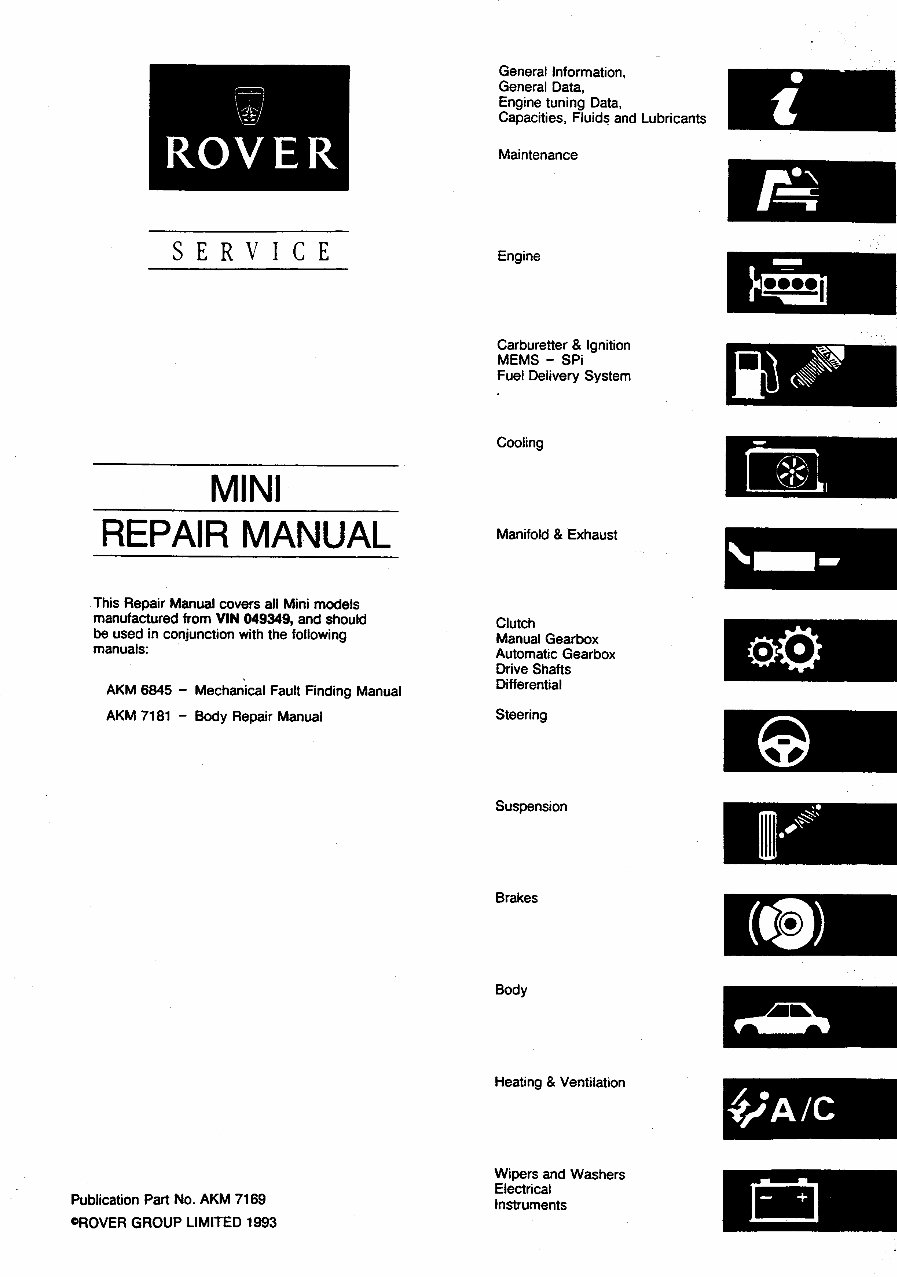 1992-1996 Rover Mini Service & Repair Manual preview img 2