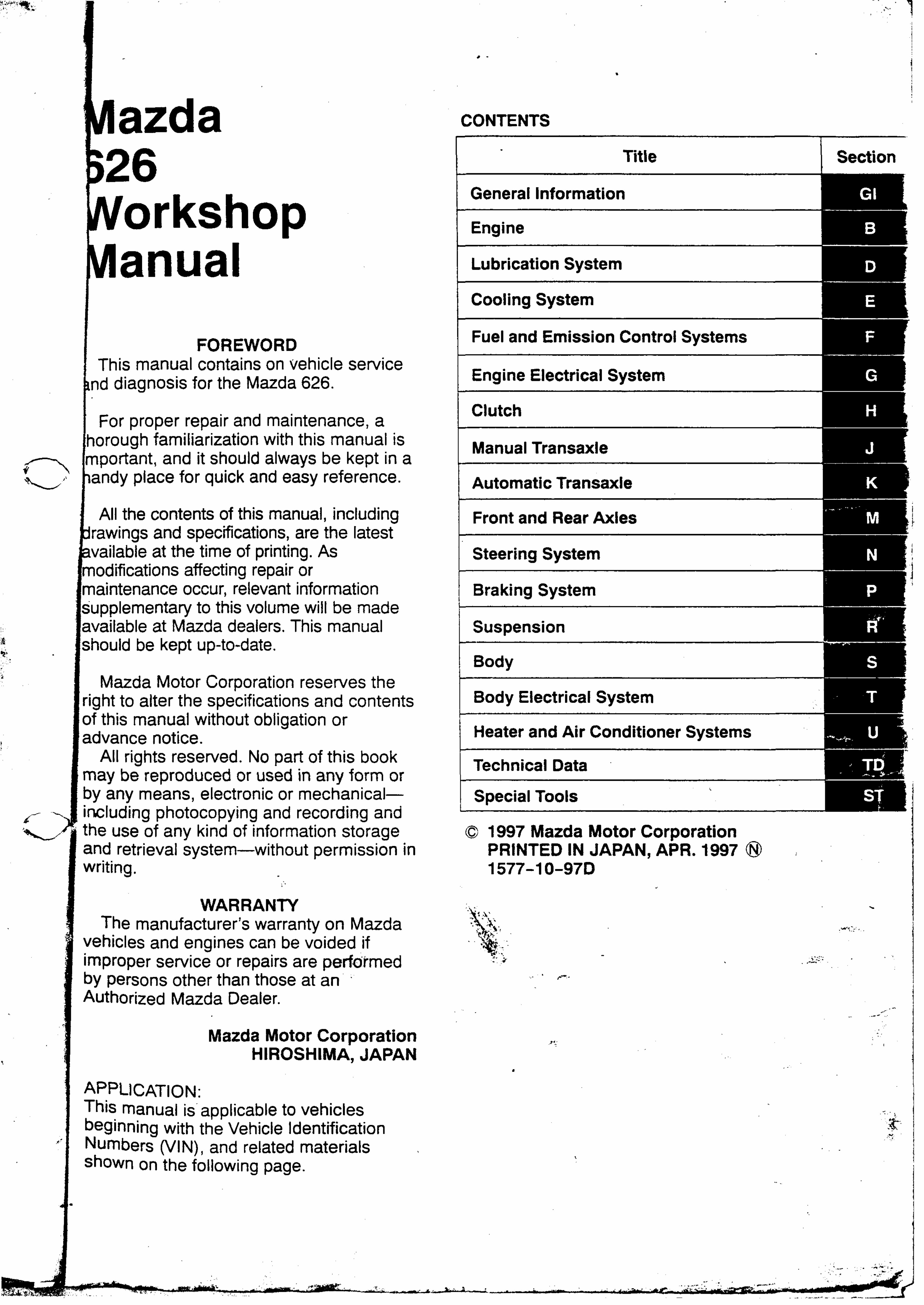 1998-2002 Mazda 626 Service & Repair Manual preview img 2