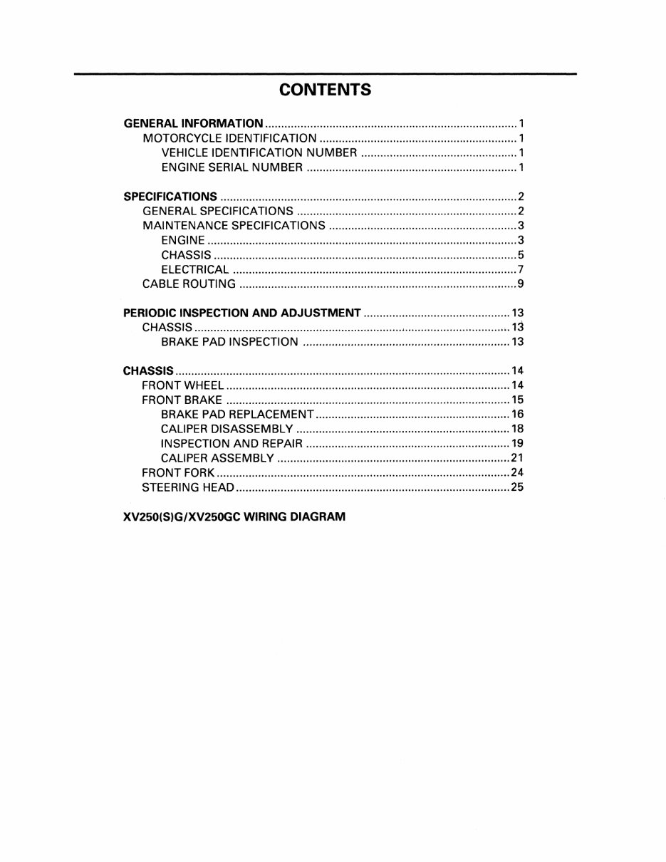 1988-2008 Yamaha XV250 Service & Repair Manual preview img 7