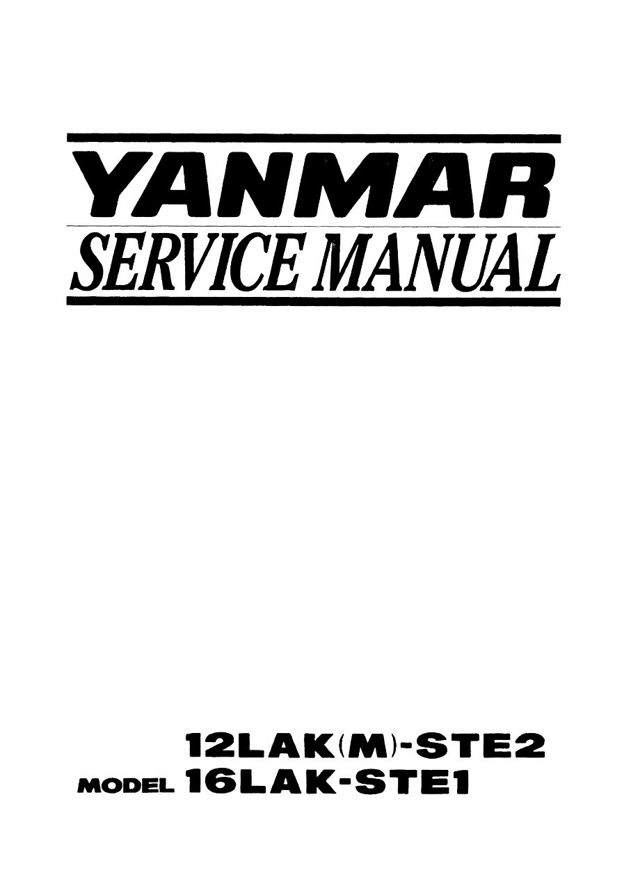 YANMAR 12LAK(M)-STE2 16LAK-STE1 Engine Full Service & Repair Manual preview img 1