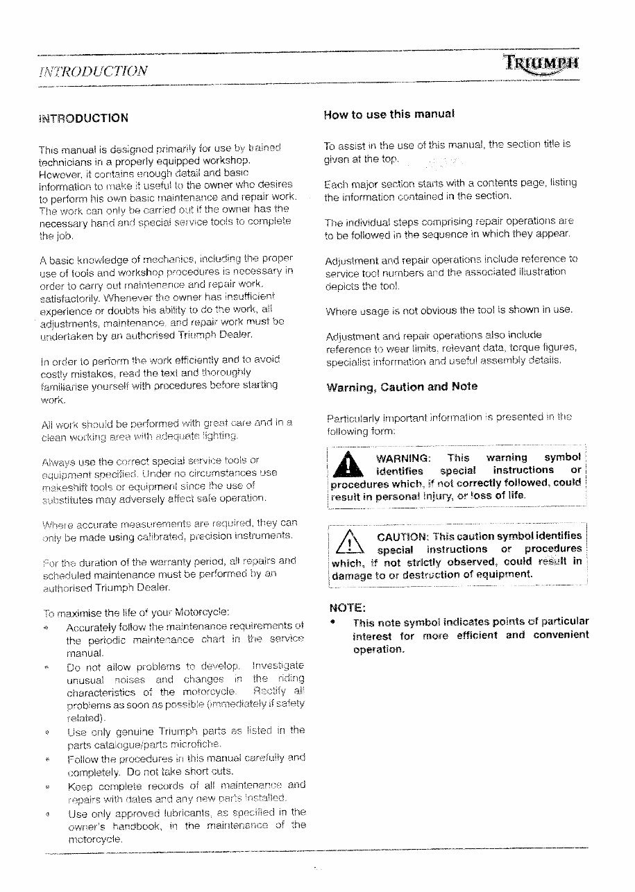 Triumph Motorcycle 2001-2006 Tiger 955i Repair Srvc Manual preview img 6